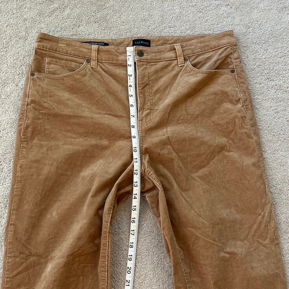 Talbots Brown Corduroy Straight Leg Pants High Rise Sz 14 Fall Classic Heritage - Picture 6 of 7